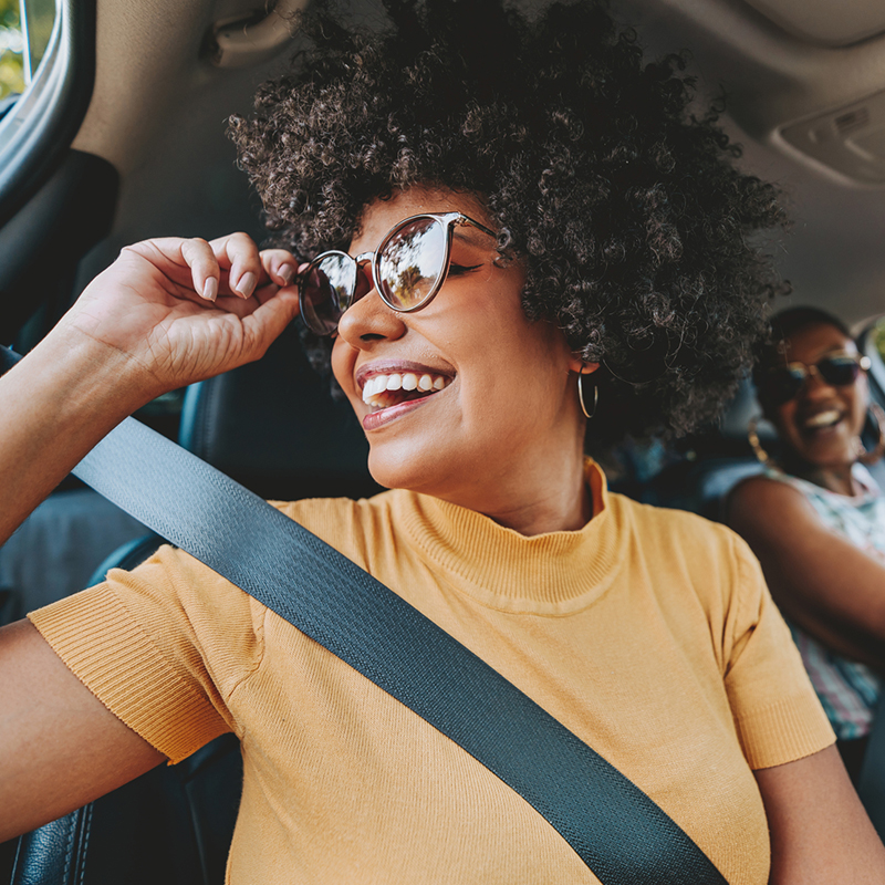 Woman enjoying drive in Birmingham, AL
